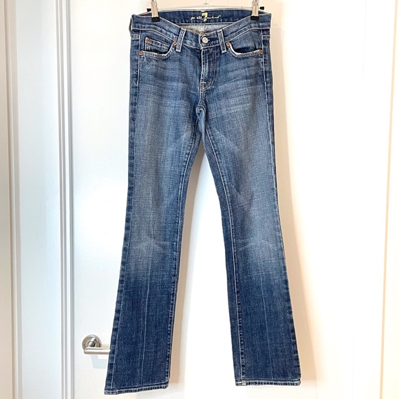 7 For All Mankind Denim - 7 for all mankind jeans straight cut medium blue jeans ladies size 25